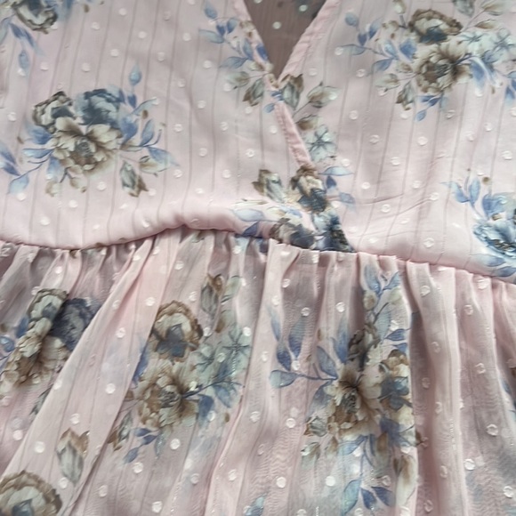 Lantern Sleeve Floral Print Semi Sheer Smock Top - Picture 8 of 14